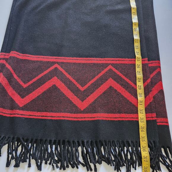 Vintage Wool Blend Blanket Wrap Skirt Size 10 Jones New York Country Black & Red - Picture 8 of 8